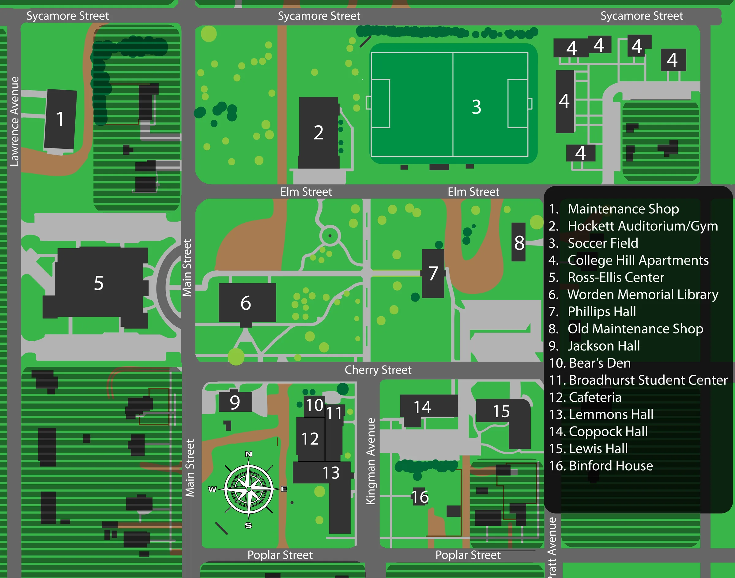 Barclay College campus map