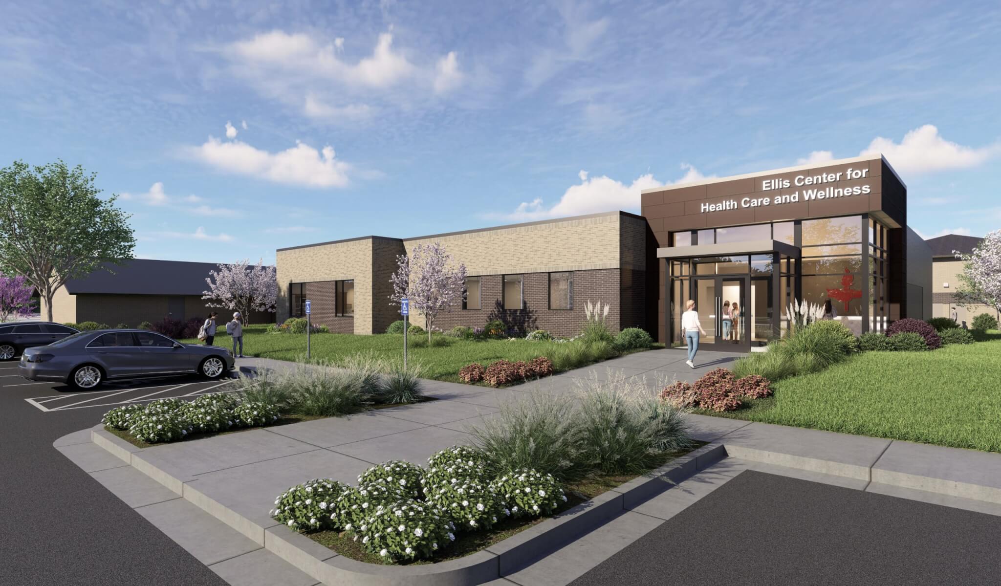Architectural rendering of the Ellis Center for Health Care and Wellness