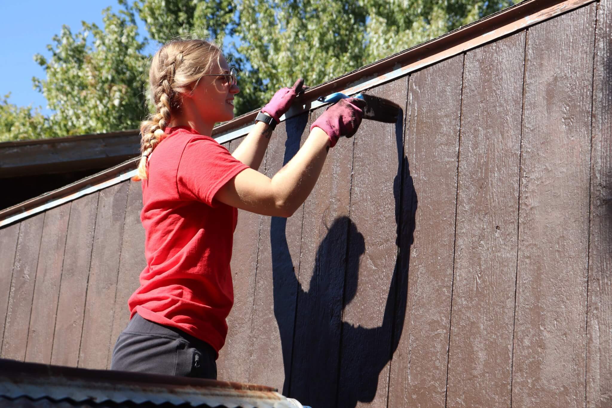 Barclay College student serving during community ministry work