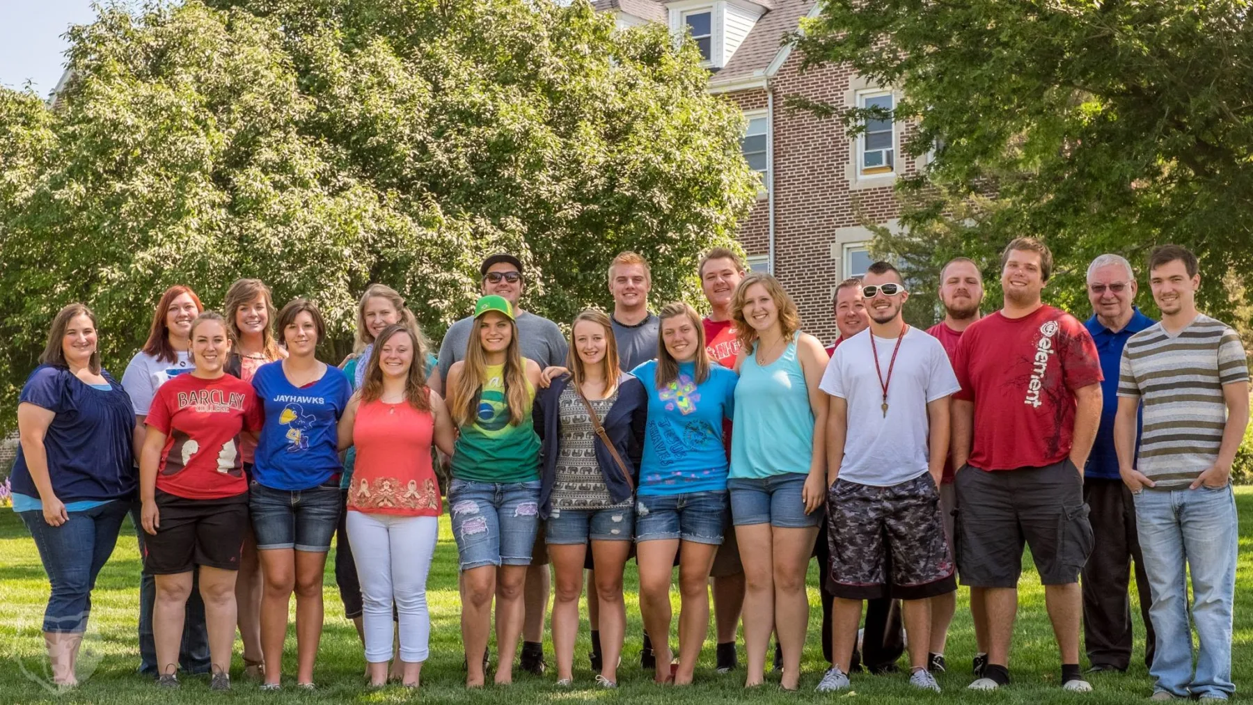 Barclay student leaders gathered on the campus lawn in 2014